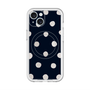スリムプロテクションプレミアムケース with MagSafe［ 水彩ドット・レトロカラー - Navy ］