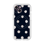スリムプロテクションプレミアムケース with MagSafe［ 水彩ドット・レトロカラー - Navy ］
