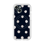 スリムプロテクションプレミアムケース with MagSafe［ 水彩ドット・レトロカラー - Navy ］