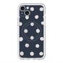 スリムプロテクションプレミアムケース with MagSafe［ 水彩ドット・レトロカラー - Navy ］