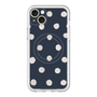 スリムプロテクションプレミアムケース with MagSafe［ 水彩ドット・レトロカラー - Navy ］