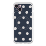 スリムプロテクションプレミアムケース with MagSafe［ 水彩ドット・レトロカラー - Navy ］