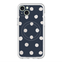 スリムプロテクションプレミアムケース with MagSafe［ 水彩ドット・レトロカラー - Navy ］