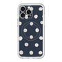 スリムプロテクションプレミアムケース with MagSafe［ 水彩ドット・レトロカラー - Navy ］