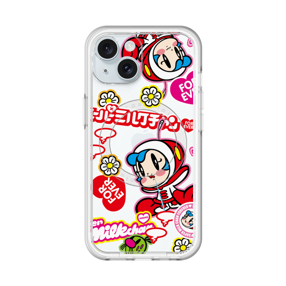 スリムプロテクションプレミアムケース with MagSafe［ スーパーミルクチャンFOREVER♥ - ロゴ＆キャラ ］