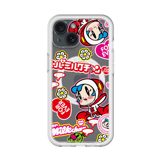 スリムプロテクションプレミアムケース with MagSafe［ スーパーミルクチャンFOREVER♥ - ロゴ＆キャラ ］