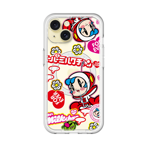 スリムプロテクションプレミアムケース with MagSafe［ スーパーミルクチャンFOREVER♥ - ロゴ＆キャラ ］