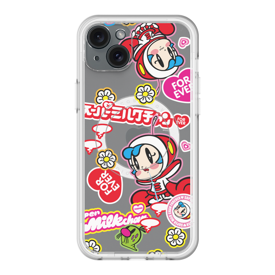 スリムプロテクションプレミアムケース with MagSafe［ スーパーミルクチャンFOREVER♥ - ロゴ＆キャラ ］