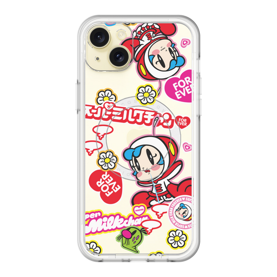 スリムプロテクションプレミアムケース with MagSafe［ スーパーミルクチャンFOREVER♥ - ロゴ＆キャラ ］