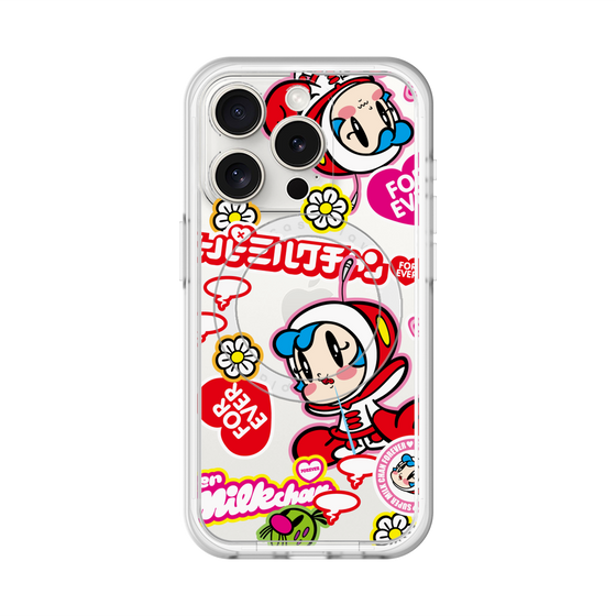 スリムプロテクションプレミアムケース with MagSafe［ スーパーミルクチャンFOREVER♥ - ロゴ＆キャラ ］