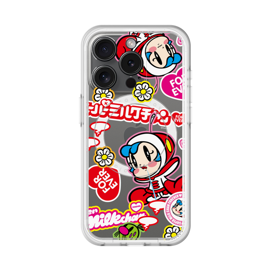スリムプロテクションプレミアムケース with MagSafe［ スーパーミルクチャンFOREVER♥ - ロゴ＆キャラ ］