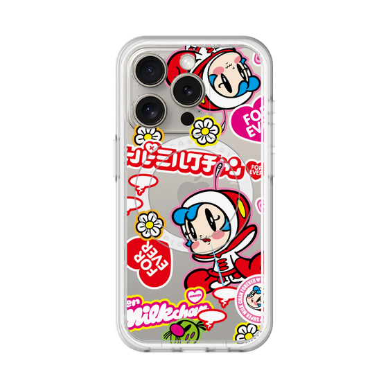 スリムプロテクションプレミアムケース with MagSafe［ スーパーミルクチャンFOREVER♥ - ロゴ＆キャラ ］
