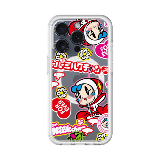 スリムプロテクションプレミアムケース with MagSafe［ スーパーミルクチャンFOREVER♥ - ロゴ＆キャラ ］