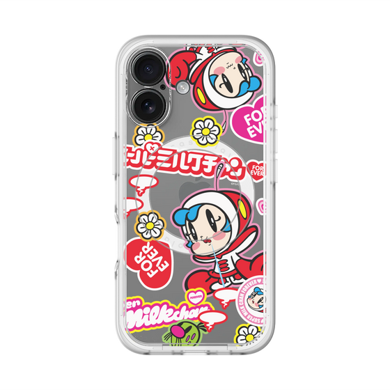 スリムプロテクションプレミアムケース with MagSafe［ スーパーミルクチャンFOREVER♥ - ロゴ＆キャラ ］