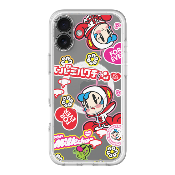 スリムプロテクションプレミアムケース with MagSafe［ スーパーミルクチャンFOREVER♥ - ロゴ＆キャラ ］