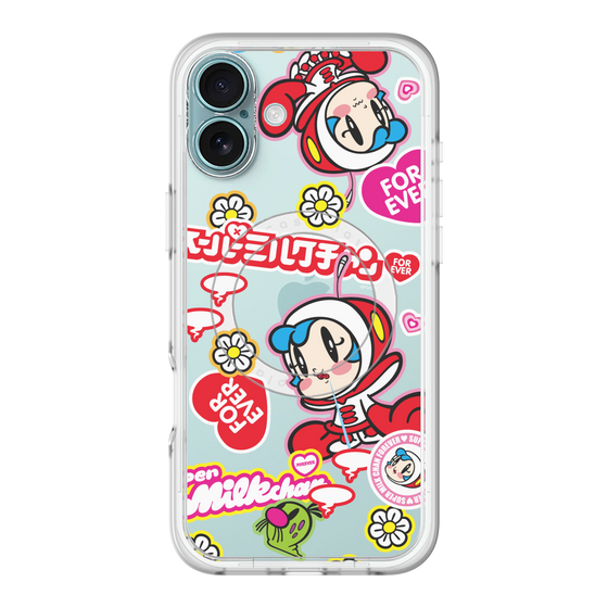 スリムプロテクションプレミアムケース with MagSafe［ スーパーミルクチャンFOREVER♥ - ロゴ＆キャラ ］