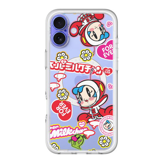 スリムプロテクションプレミアムケース with MagSafe［ スーパーミルクチャンFOREVER♥ - ロゴ＆キャラ ］