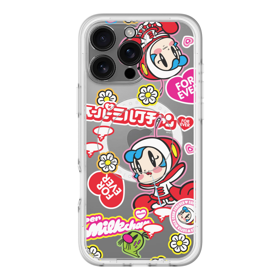スリムプロテクションプレミアムケース with MagSafe［ スーパーミルクチャンFOREVER♥ - ロゴ＆キャラ ］