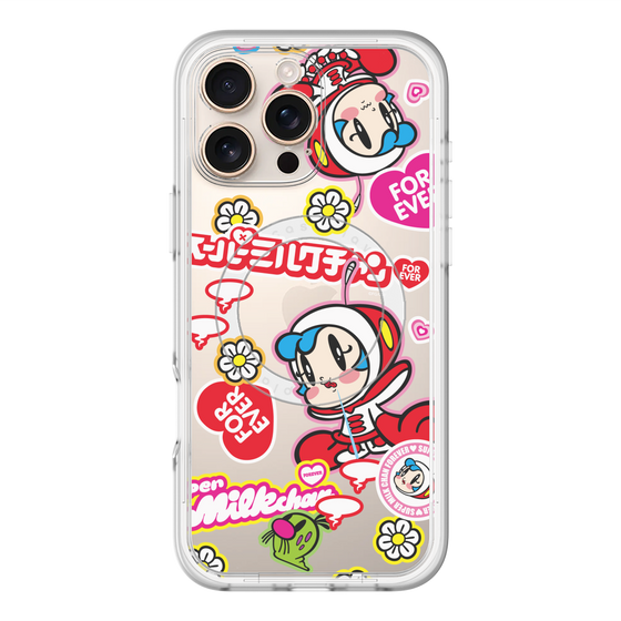 スリムプロテクションプレミアムケース with MagSafe［ スーパーミルクチャンFOREVER♥ - ロゴ＆キャラ ］