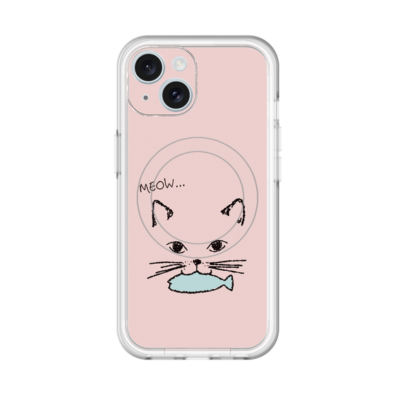 スリムプロテクションプレミアムケース with MagSafe［ 食いしん坊なねこ - Pink ］