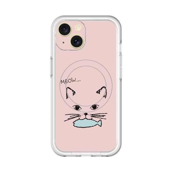 スリムプロテクションプレミアムケース with MagSafe［ 食いしん坊なねこ - Pink ］
