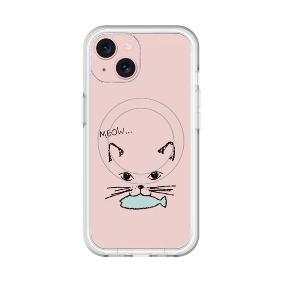 スリムプロテクションプレミアムケース with MagSafe［ 食いしん坊なねこ - Pink ］