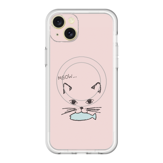 スリムプロテクションプレミアムケース with MagSafe［ 食いしん坊なねこ - Pink ］