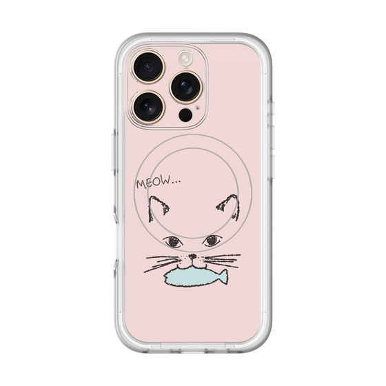 スリムプロテクションプレミアムケース with MagSafe［ 食いしん坊なねこ - Pink ］