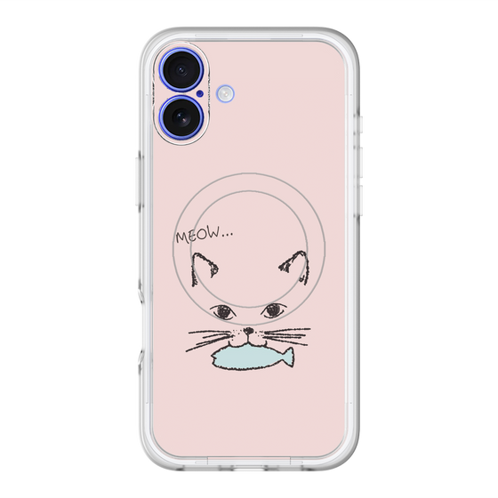 スリムプロテクションプレミアムケース with MagSafe［ 食いしん坊なねこ - Pink ］
