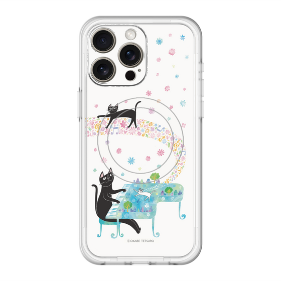 スリムプロテクションプレミアムケース with MagSafe［ おかべてつろう - 黒猫クロのとおりみち ］