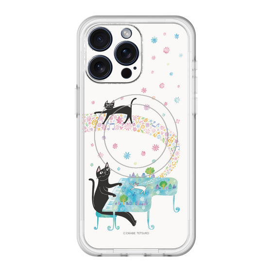 スリムプロテクションプレミアムケース with MagSafe［ おかべてつろう - 黒猫クロのとおりみち ］