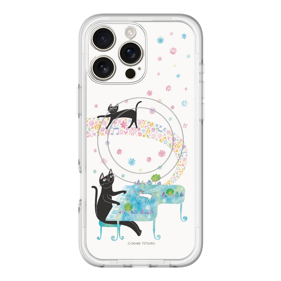 スリムプロテクションプレミアムケース with MagSafe［ おかべてつろう - 黒猫クロのとおりみち ］