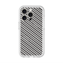 スリムプロテクションプレミアムケース with MagSafe［ Small Stripe - Gray × Black ］