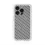 スリムプロテクションプレミアムケース with MagSafe［ Small Stripe - Gray × Black ］