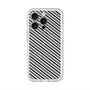 スリムプロテクションプレミアムケース with MagSafe［ Small Stripe - Gray × Black ］