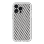 スリムプロテクションプレミアムケース with MagSafe［ Small Stripe - Gray × Black ］