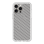 スリムプロテクションプレミアムケース with MagSafe［ Small Stripe - Gray × Black ］