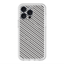 スリムプロテクションプレミアムケース with MagSafe［ Small Stripe - Gray × Black ］