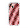 スリムプロテクションプレミアムケース with MagSafe［ Small Stripe - Red × Black ］