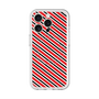 スリムプロテクションプレミアムケース with MagSafe［ Small Stripe - Red × Black ］