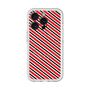スリムプロテクションプレミアムケース with MagSafe［ Small Stripe - Red × Black ］