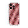 スリムプロテクションプレミアムケース with MagSafe［ Small Stripe - Red × Black ］