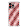スリムプロテクションプレミアムケース with MagSafe［ Small Stripe - Red × Black ］