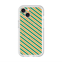 スリムプロテクションプレミアムケース with MagSafe［ Small Stripe - Green × Orange ］