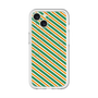 スリムプロテクションプレミアムケース with MagSafe［ Small Stripe - Green × Orange ］