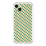 スリムプロテクションプレミアムケース with MagSafe［ Small Stripe - Green × Orange ］
