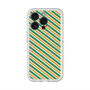 スリムプロテクションプレミアムケース with MagSafe［ Small Stripe - Green × Orange ］