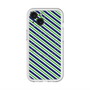 スリムプロテクションプレミアムケース with MagSafe［ Small Stripe - Navy × Green ］