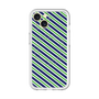 スリムプロテクションプレミアムケース with MagSafe［ Small Stripe - Navy × Green ］