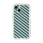 スリムプロテクションプレミアムケース with MagSafe［ Small Stripe - Navy × Green ］